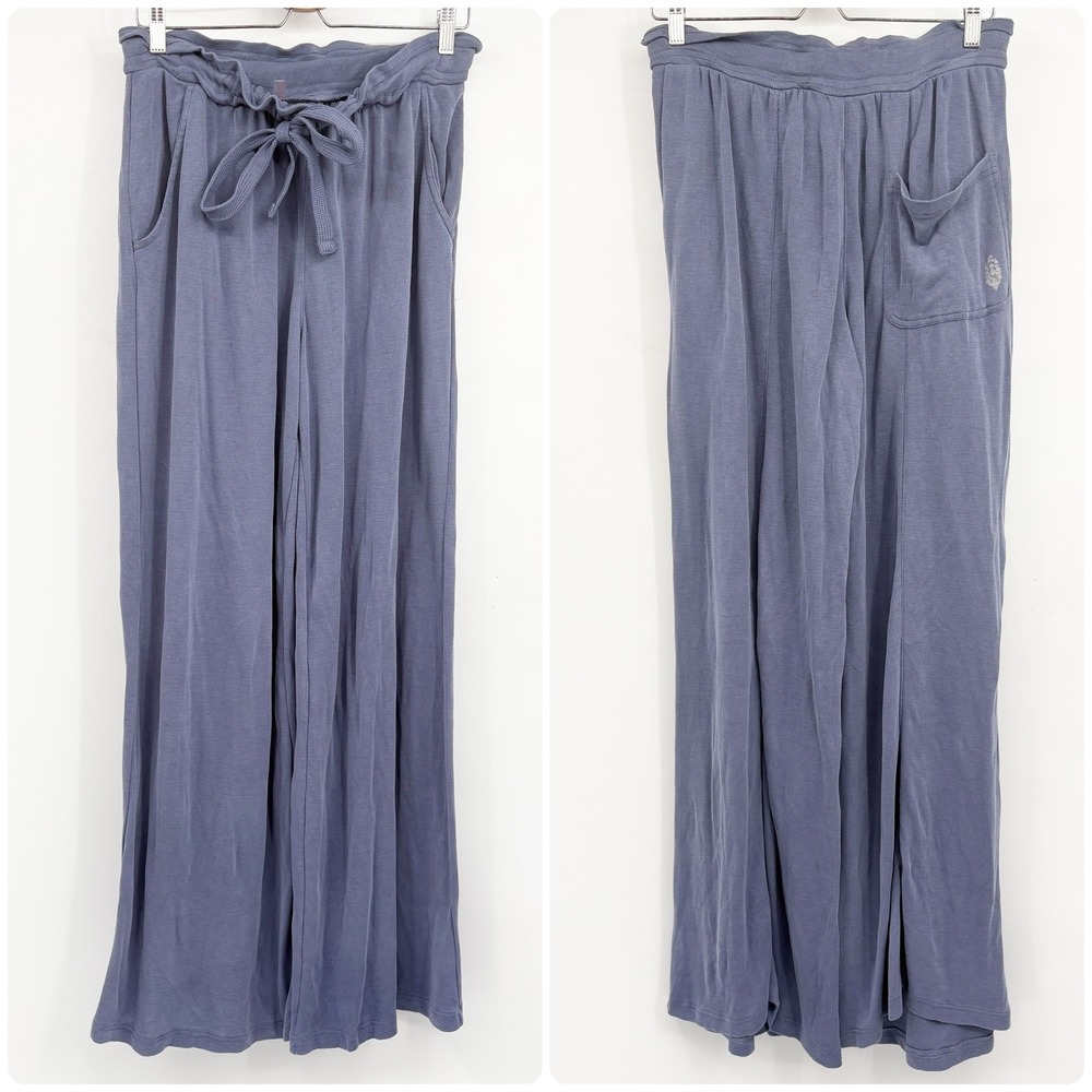 Free People Movement Womens Wide Leg Modal Lounge Boho Slouchy Pants Blue Size M